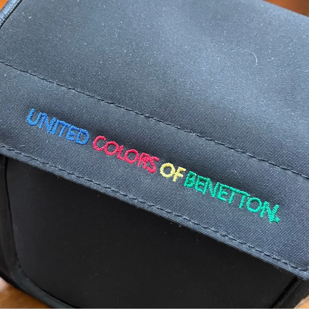 Vintage United Colors of Benetton Black Camera Small Bag